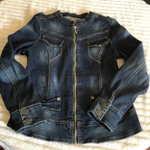 very cute biker inspired jean jacket